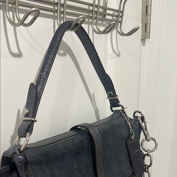 Coach Pinnacle Eva Lake Navy Leather Chained Shoulder Bag - Picture 7 of 14